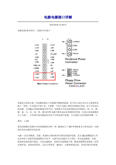 电脑电源接口详解