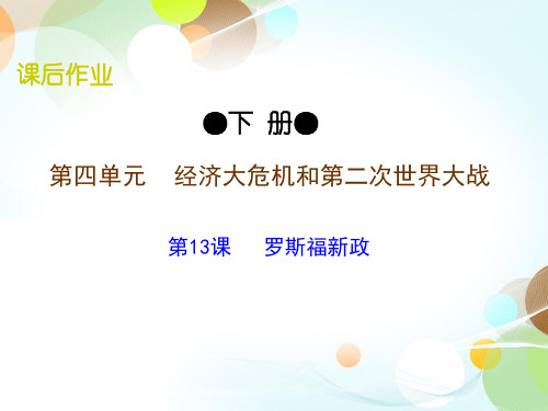 九下第13课 罗斯福新政-2020秋部编版九年级历史全一册(世界历史)课后作业(共22张PPT)