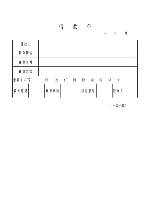 各类单据样式