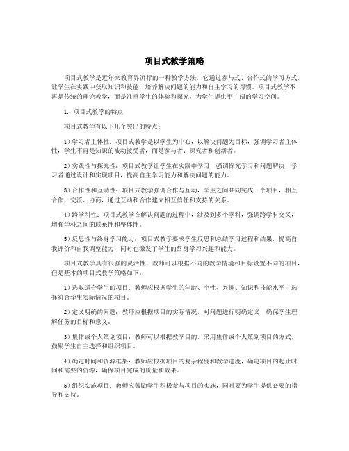 项目式教学策略