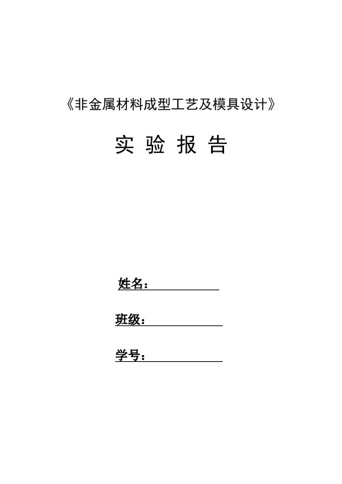 塑料成型加工与模具实验报告