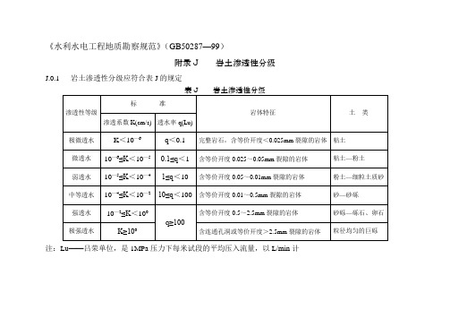 岩土渗透性分级