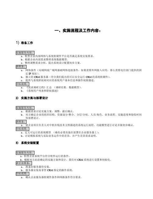 CRM项目自助实施上线流程-中软在线