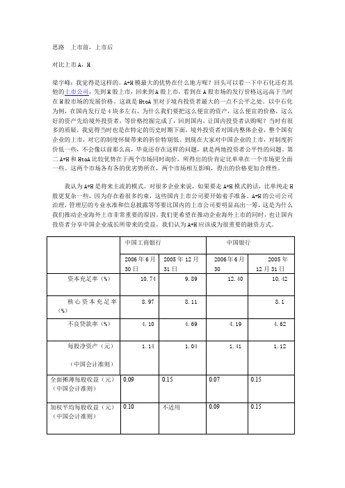 工商银行与中国银行对比