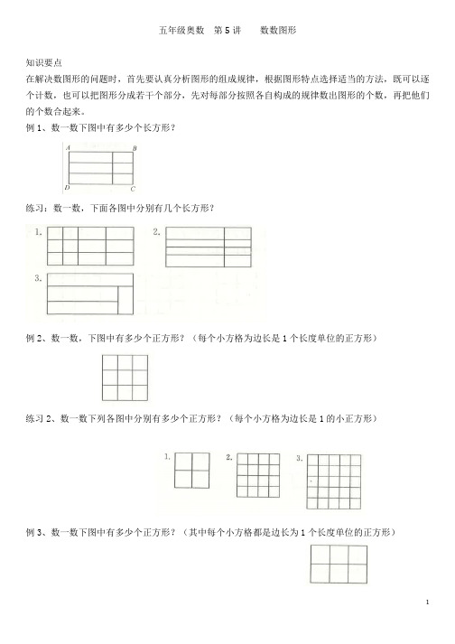五年级奥数  第5讲  分类数图形