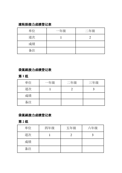 成绩登记表