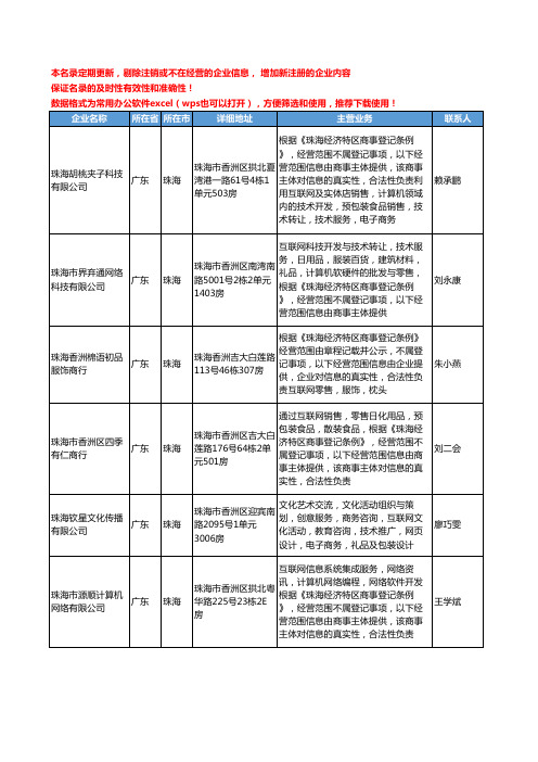 2020新版广东省互联网工商企业公司名录名单黄页联系方式大全190家