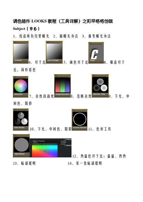 LOOKS调色插件工具教程详解