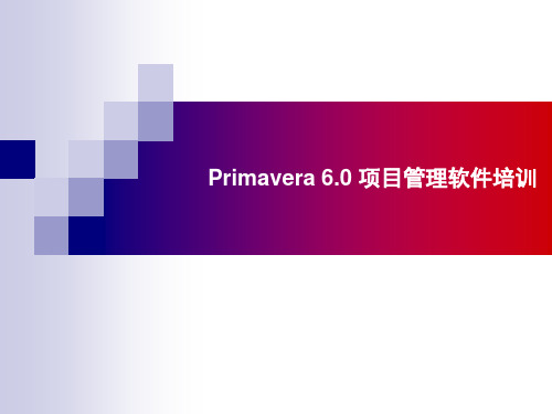 Primavera6.0(P6)项目管理软件培训