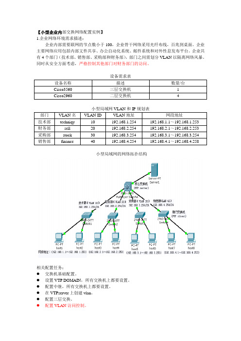 小型企业内部交换网络配置实例