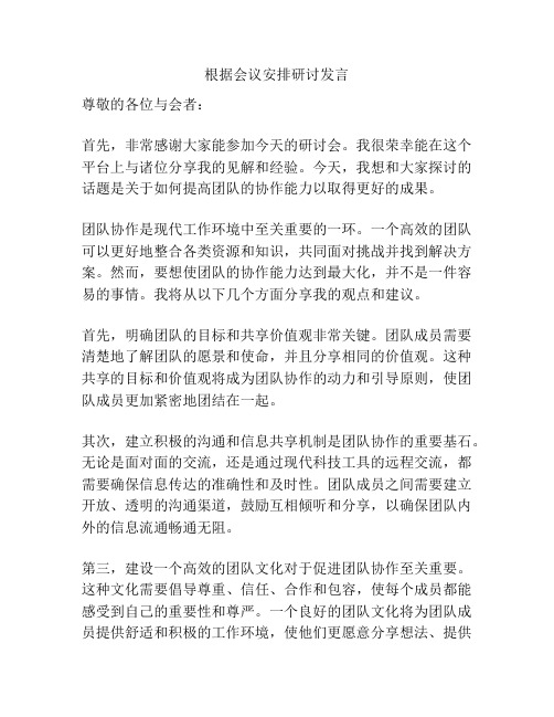 根据会议安排研讨发言