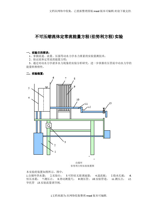 伯努利方程实验报告