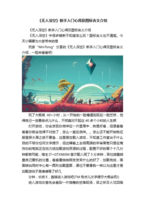 《无人深空》新手入门心得及图标含义介绍