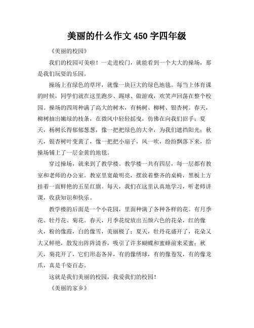 美丽的什么作文450字四年级