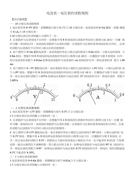 电流表、电压表的读数规则预习学案zyq.docx