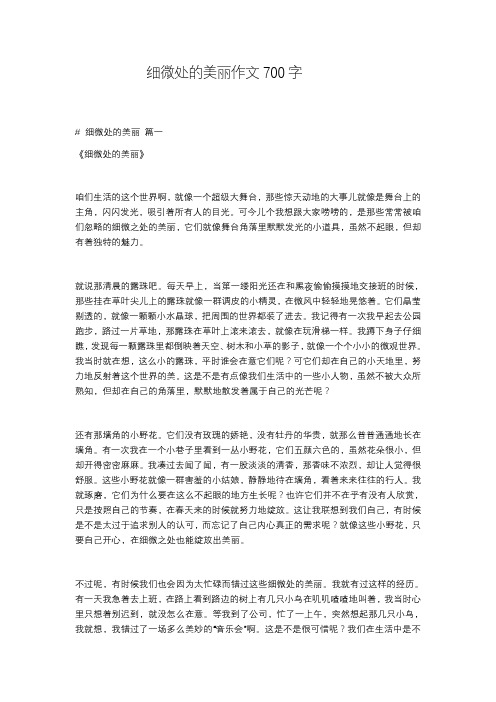 细微处的美丽作文700字