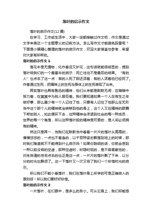 落叶的启示作文（12篇）