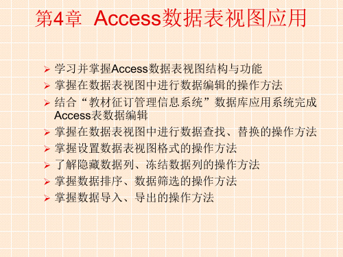 第4章access数据库数据表图视引用