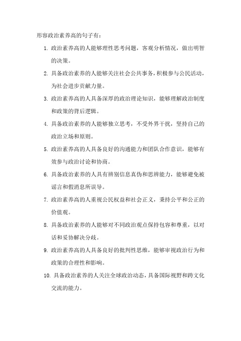 形容政治素养高的句子