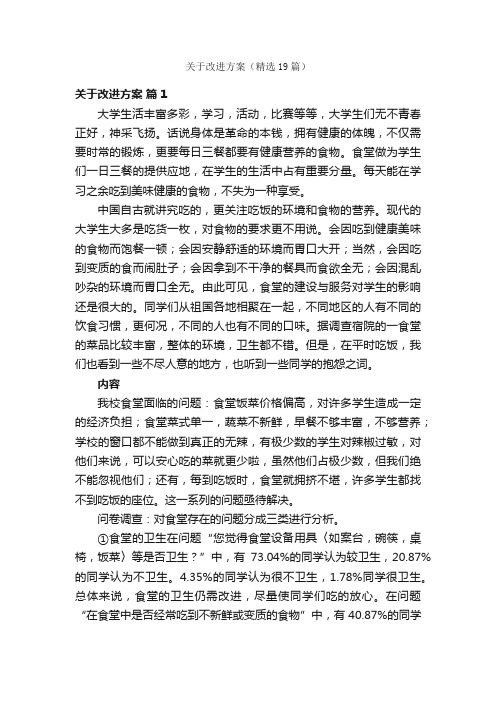 关于改进方案（精选19篇）