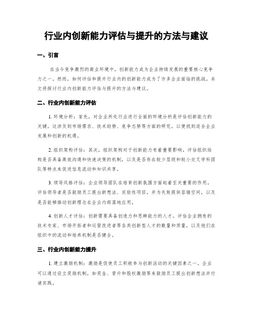 行业内创新能力评估与提升的方法与建议