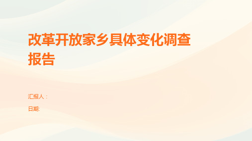 改革开放家乡具体变化调查报告