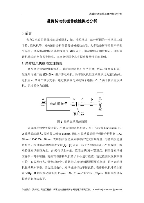 悬臂转动机械振动特性分析研究