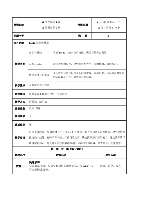 EXCEL技能提升篇讲课稿