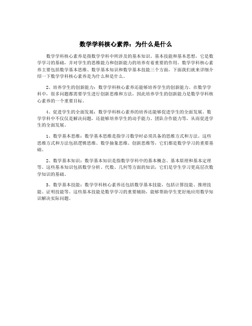 数学学科核心素养：为什么是什么