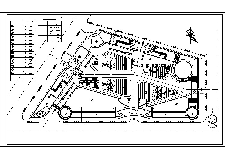 综合商业建筑群绿化规划建筑设计CAD总平面图