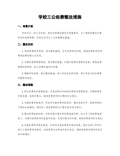 学校三公经费整改措施