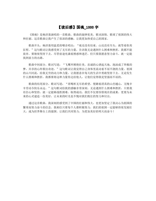 【读后感】国魂_1000字