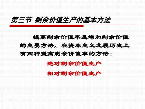 马克思政治经济学 第四章 第三节 剩余价值生产的基本方法