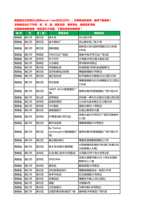 2020新版海南省海口市箱包工商企业公司商家名录名单黄页联系电话号码地址大全105家