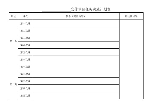 项目任务执行计划表