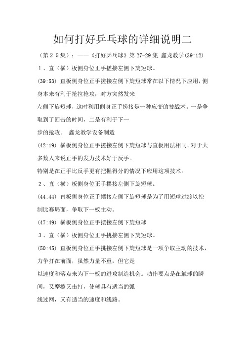 教你如何快速打好乒乓球的详细说明二
