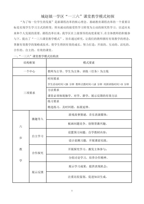 “136”课堂教学模式