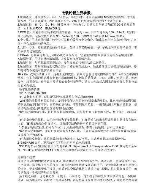 认识轮毂的基本参数和改造内容