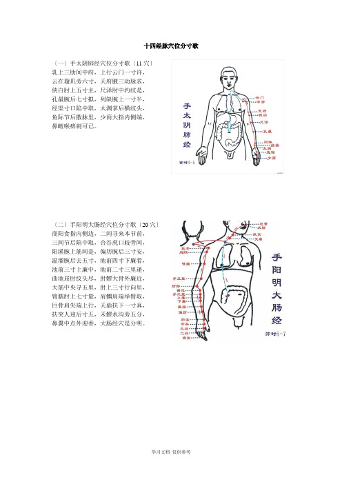 十四经脉穴位分寸歌(图)