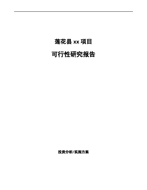 莲花县项目可行性研究报告说明