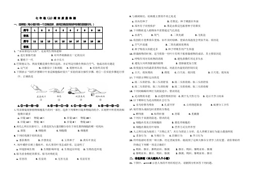 邹平县孙镇初中七上期末试题