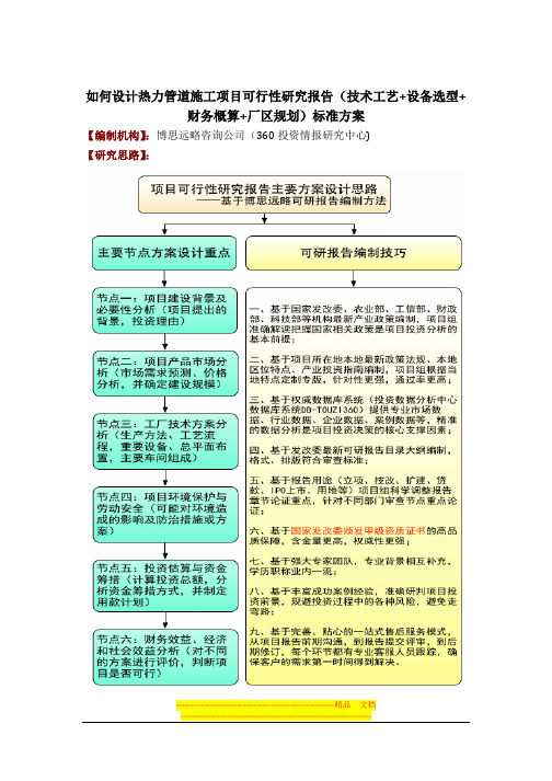 如何设计热力管道施工项目可行性研究报告(技术工艺+设备选型+财务概算+厂区规划)标准方案