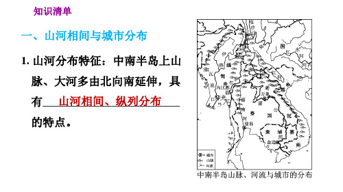 人教版七年级下册地理第7章7.2.2山河相间与城市分布热带旅游胜地习题课件