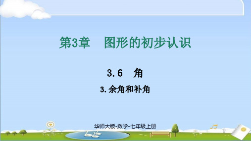 2024年新华师大版数学七年级上册教学课件 3.6.3 余角和补角