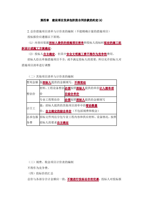 建设项目发承包阶段合同价款的约定重点真题习题答案解析4