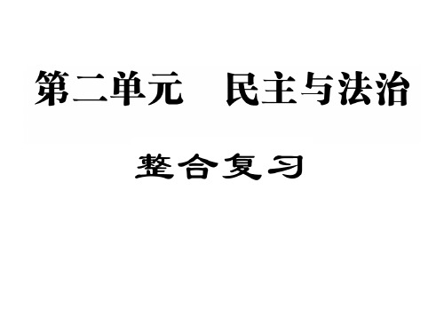 人教部编版九年级政治上册作业课件：二单元整合复习(共19张PPT)