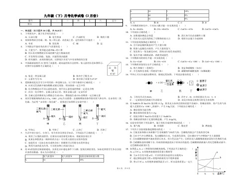 扬州市九年级(下)月考化学试卷(3月份)解析版   