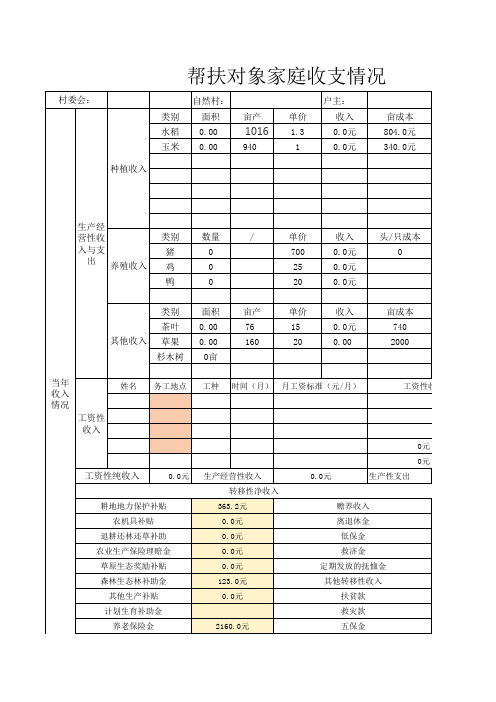 收入测算表范本(建档立卡贫困户家庭收支情况表) (9)