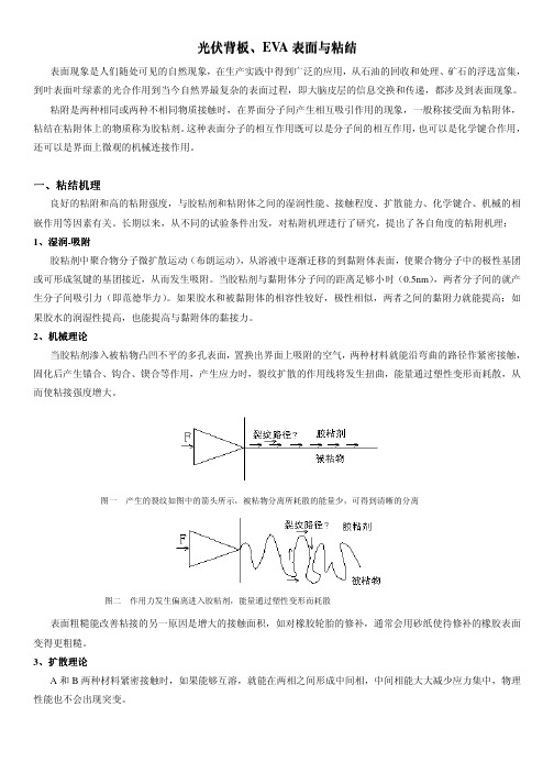 光伏背板、EVA表面与粘接