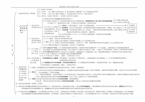 政治经济学第一-三章脉络图